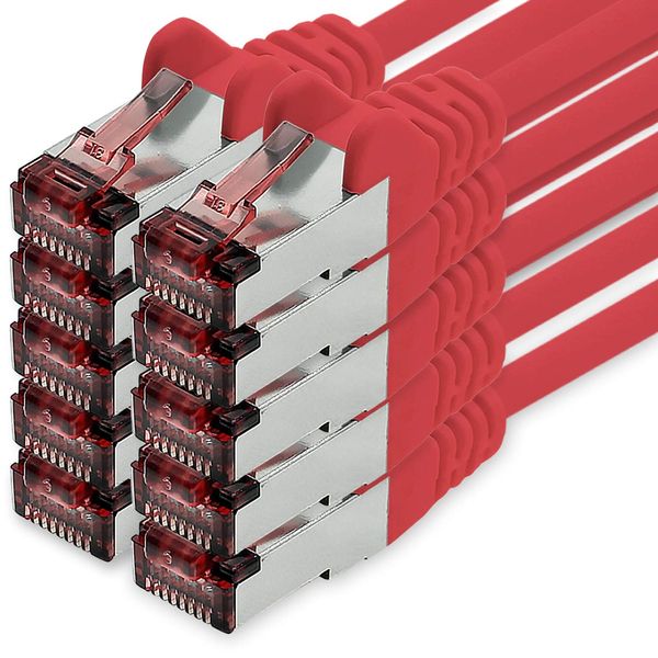 Cat6 network cable 10 x 0.5 m red Ethernet cable Lankabel Cat6 Lan network cable Sftp Pimf patch cable 1000 Mbit s