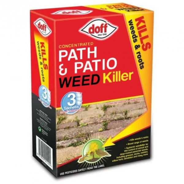 3x80ml Path & Patio Weed Killer, Fast Acting Weedkiller Concentrate for Pavement, Patio and Driveway