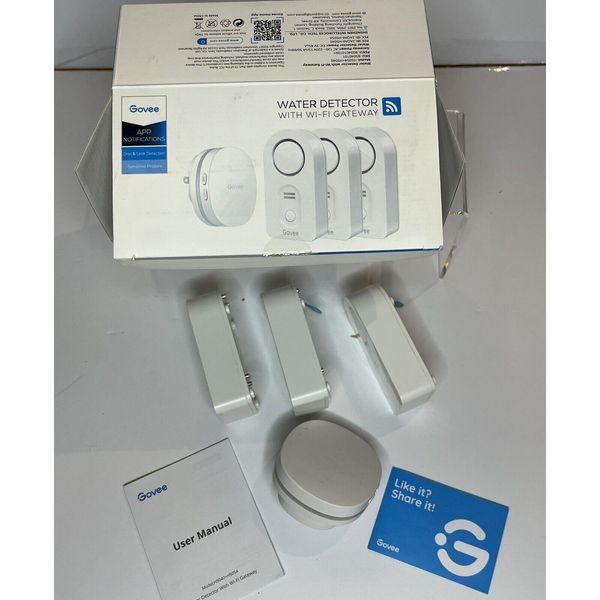 Govee Water Leak Detectors w/ WiFi Gateway 3 Pk Model H5054+H5040