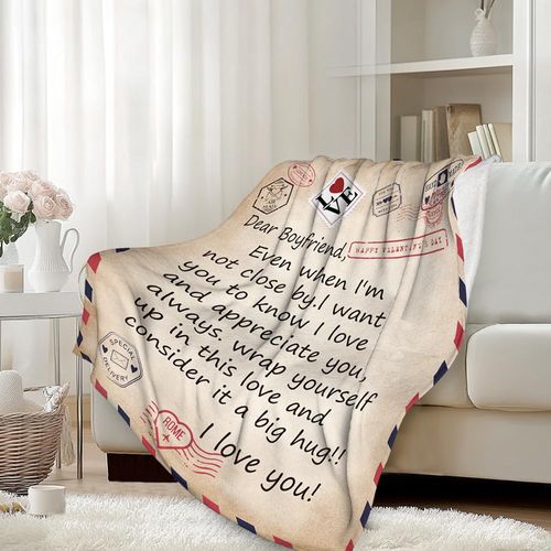 HyggeHub Boyfriend Blanket from Girlfriend,Best Sentimental Romantic Anniversary Birthday Gifts for Him Boyfriend,60"x50" Blankets