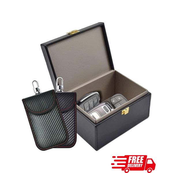 Faraday Box & 2 Pack Faraday Bag, Faraday Cage Key Fob Protector, RFID Signal