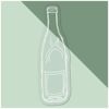 Small 100mm 'Wine Bottle' Clear Static Window Cling Sticker/Decal (White) (WC00111012)