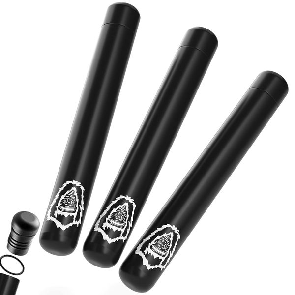 UkGlass 3 Pack - Joint Tube Kit - Metal Doob Tube Cigarette Holders - Tobacco Smoking Accessories Tube Cigarette Container (3 Pack), Black Set