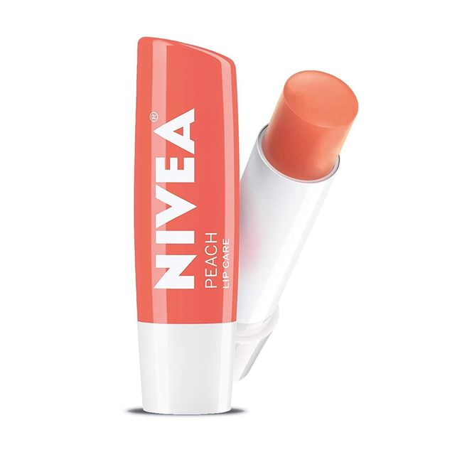 NIVEA Peach Lip Care Tinted Lip Balm Stick, Shea Butter, Jojoba & Avocado Oil