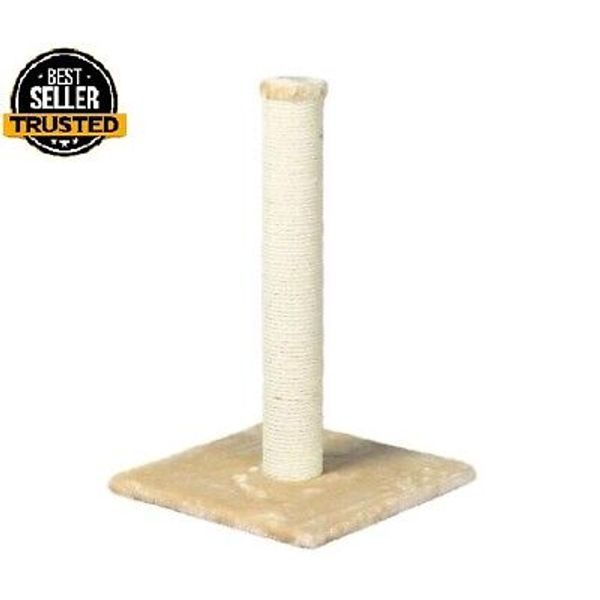 Parla Cat Scratching Post : For Indoor Cats : Plush Covered Base And Sisal Post.