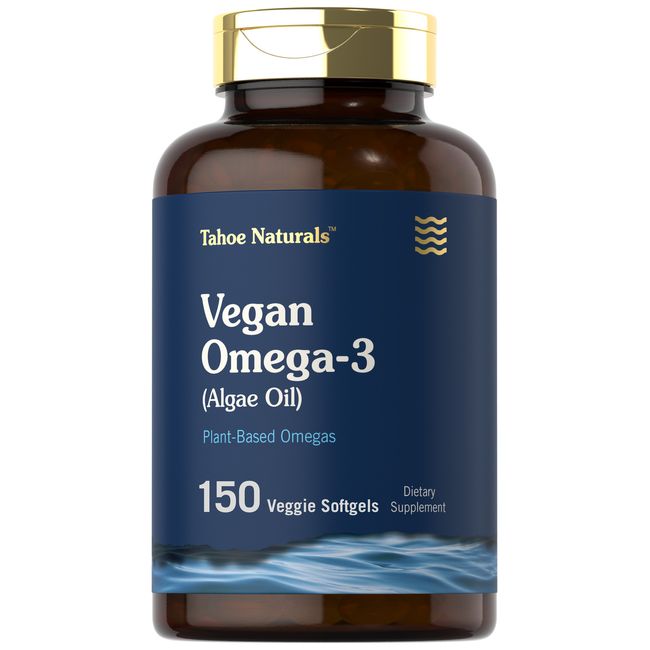 Omega 3 Supplement Vegan | 150 Softgels | From Algae Oil | by Tahoe Naturals