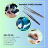 2 Pcs IRIS Eye Forceps 1x2 Rat Teeth + Serrated Tips 4" Surgical Lab Tweezers