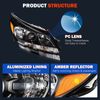 Pair For 2013-2015 Chevy Malibu Headlight Assembly Halogen Projector 2.0L 2.5L