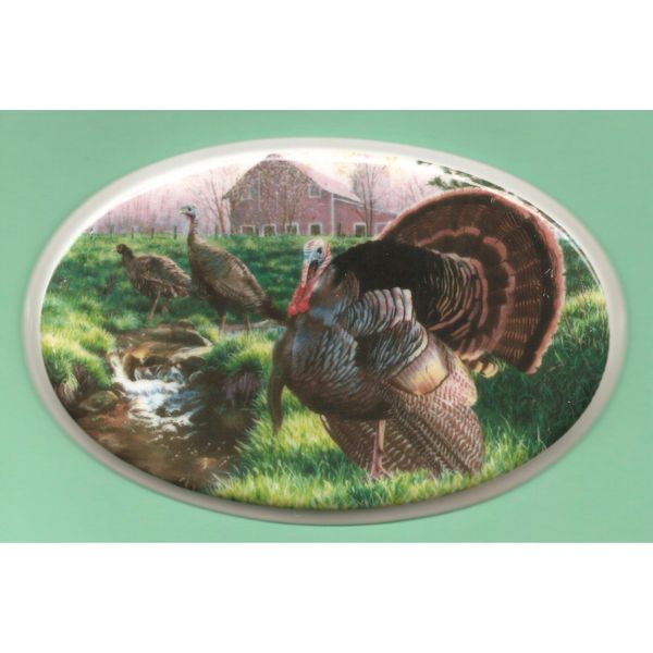 Ceramic Tile Wild Turkey Spring Scene Hot plate, or craft project or Frame ~NEW