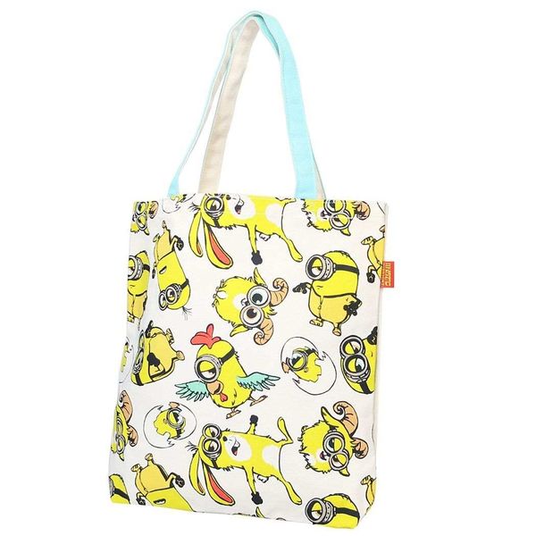 MINIONS MINIONS FEVER Goody Bag with Gusset, Inner Pocket, Canvas Fabric, Canvas Cotton Bag (Full of Minions in Zodiac Figures)