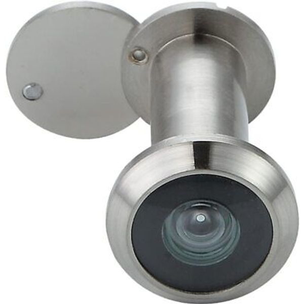 Peephole Front Door Viewer With Privacy Cover Oneway 220 Degrees In Satin Nickle