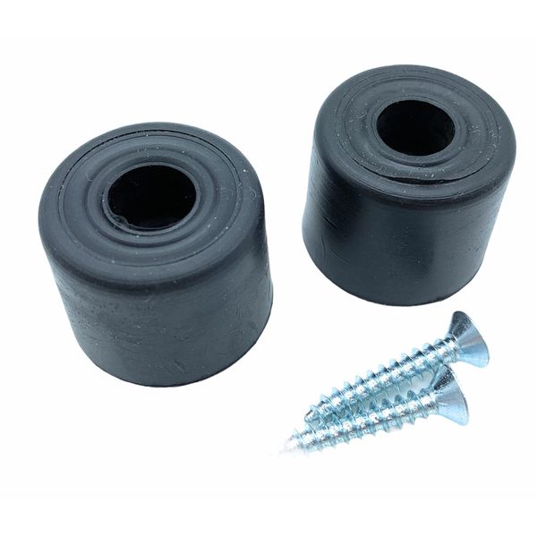 Rubber Door Stops/Wall Protectors with Screws (Small (28mm) Black)