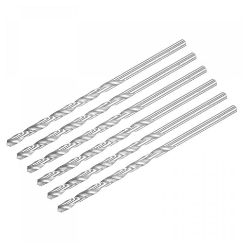 sourcing map HSS(High Speed Steel) Extra Long Twist Drill Bits, 6.2mm Drill Diameter 160mm Length for Hardened Metal Woodwork Plastic Aluminum Alloy 6 Pcs