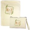 Personalised Wedding Bath Towel & Makeup Accessory Bag Gift Set