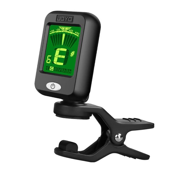 JOYO Clip on Tuner Digital Electronic Tuner for Guitar, Bass, Ukulele, Violin, Mandolin, Banjo Acoustics Calibration Tuner (JT-09)