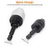 EEEKit Keyless Drill Chuck Conversion Tool,2 Pcs 1/4 Inch Hex Shank Keyless Drill Chuck Adapter,0.3-6.5 mm&0.3-3.6 mm Quick Change Converter for Micro Drill Bit,Drill Chuck Adapter,Conversion Tool