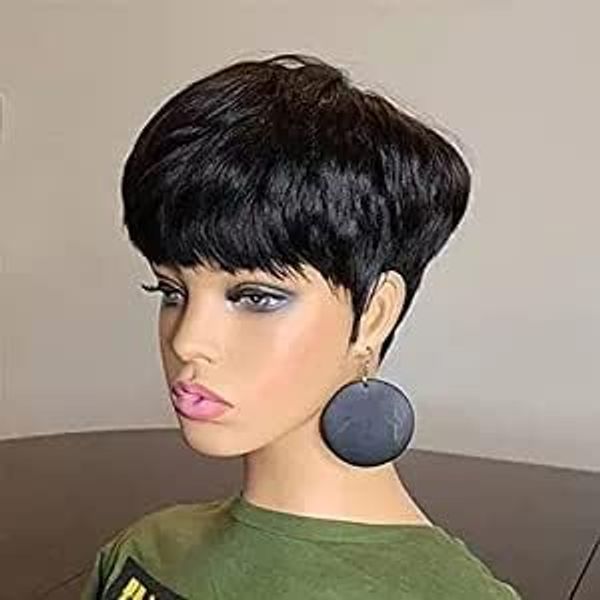 FCHW-wig Short Hair Wigs For Black Women Short Pixie Cuts Wigs For Black Women Short Straight Ladies Wigs Synthetic Short Wigs For Women African American Women Wigs (f7799)