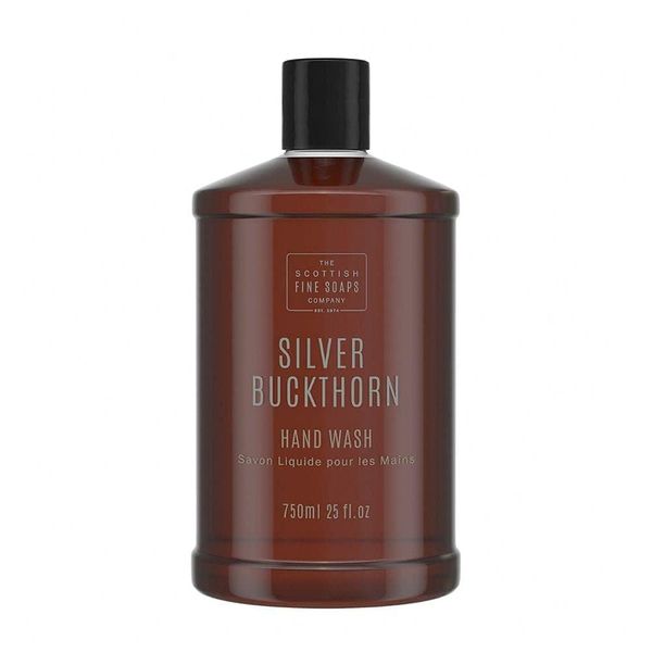 Scottish Fine Soaps - Silver Buckthorn Hand Wash Refill - Hydrating Effect - Organic Sea Buckthorn Extract - Black Pepper and Bergamot - Sensitive Formula - Vegan Friendly - 750ml