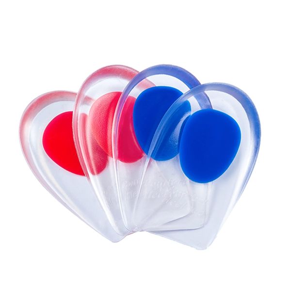 Heel Cushioning Insole, Shock Absorption, Heel, Insole, Silicone, Secret Insole, Red & Blue Set of 2 Pairs