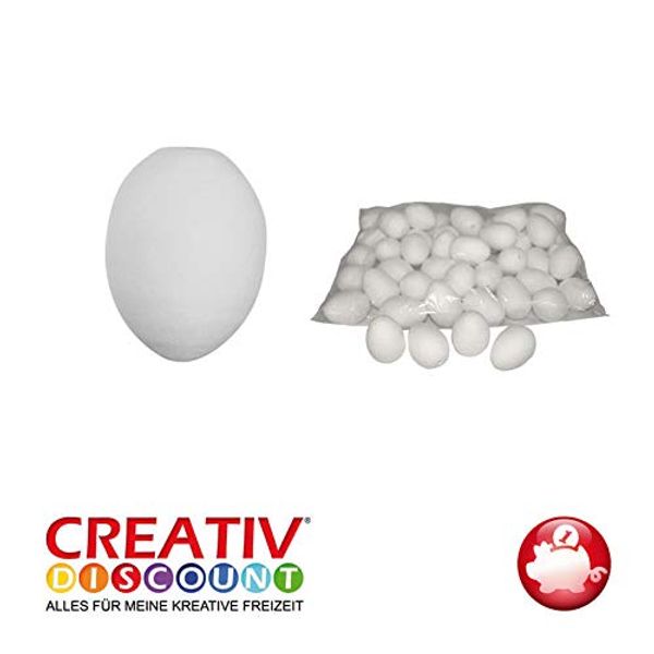 CREATIV DISCOUNT® Cotton Eggs, White, 30 mm, Pack of 20 in Bag
