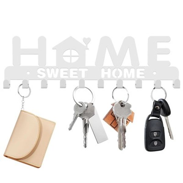 Key Holder Wall Mount Metal Key Hanger Adhesive Key Rack Organizer Wall Decor...