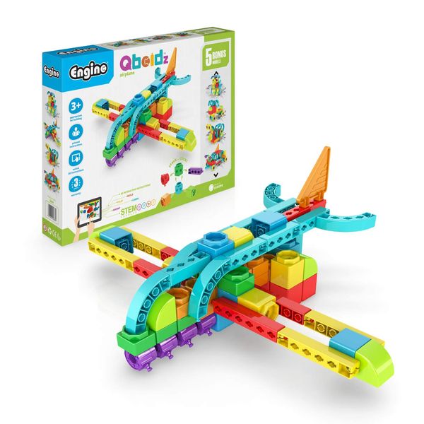 Engino QBOIDZ Aero Glide Airplane Building Blocks Toy for Ages 3+, Includes 5 Bonus Models