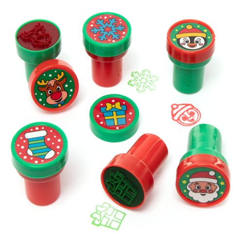 Baker Ross Christmas Self-Inking Stampers - Pack of 12, Christmas Craft Supplies (FC199)