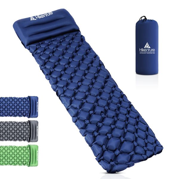 HIKENTURE Camping Isomatte Kleines Packmaß Aufblasbare Isomatte Ultraleicht - Sleeping Pad für Camping, Reise, Outdoor, Wandern, Strand (Dunkelblau 2)