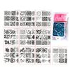FingerAngel 10Pcs Nail Stamping Plates + 1 Stamper + 1 Scraper White Plastic Backcover Nail Art Stamp Stamping Template Image Plate Nail Art Stamper Scraper Nails Tool