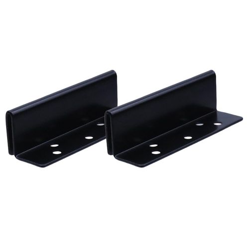 Mewutal 2pcs Bed Frame Hardware Black Bed Post Double Hook Slot Brackets Metal Heavy Duty Frame Brackets