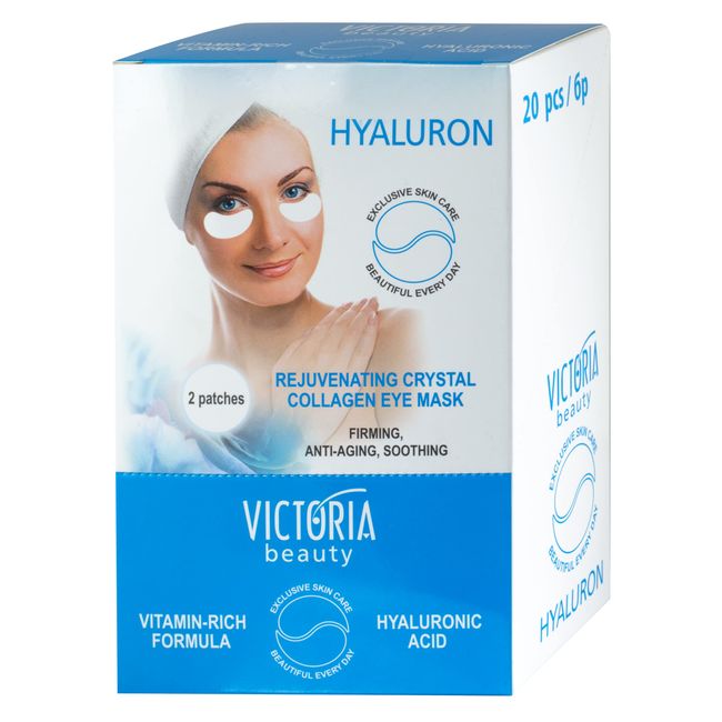 Victoria Beauty - Kollagen Augenpads gegen Augenringe mit Hyaluron und Aloe Vera, Kollagenaugenmaske kühlend, Under Eye Patches – gegen Augenringe, Schwellungen Falten und Tränensäcke, 40 Pads (2x20)