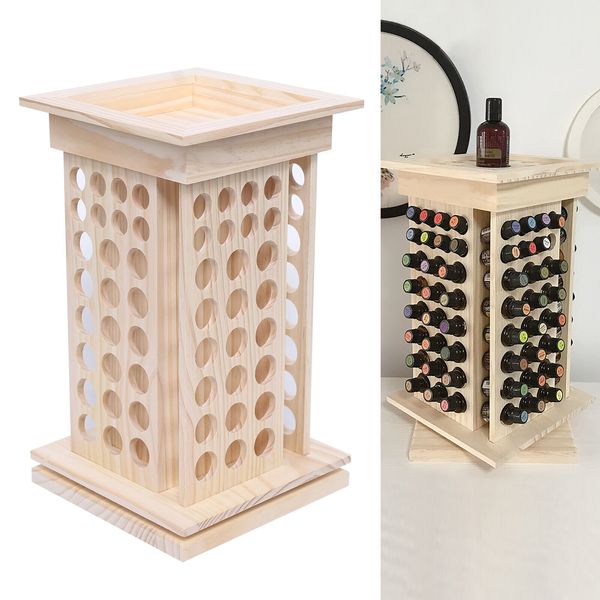 104 Hole Essential Oil Display Rack Rotating Rack 8Tiers Essential Storage Shelf