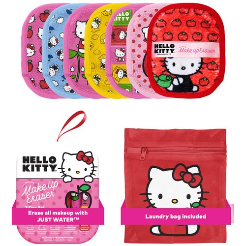 The Original MakeUp Eraser, 7-Day Set, Erase All Makeup with Just Water, Including Waterproof Mascara, Eyeliner, Foundation, Lipstick, Sunscreen, and More! (Hello Kitty Classic), 7ct.