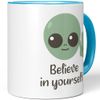 JUNIWORDS Tasse, Belive in Yourself, Wähle Farbe, Blau