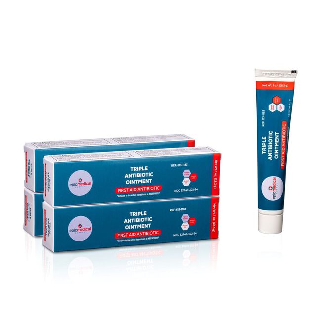 Epic Medical Supply Triple Antibiotic Ointment 1 oz Tube 4 Pack