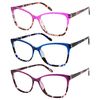 Dolarosey Blue Light Blocking Reading Glasses 3 Pack Women Large Frame Computer Reader (1.5)
