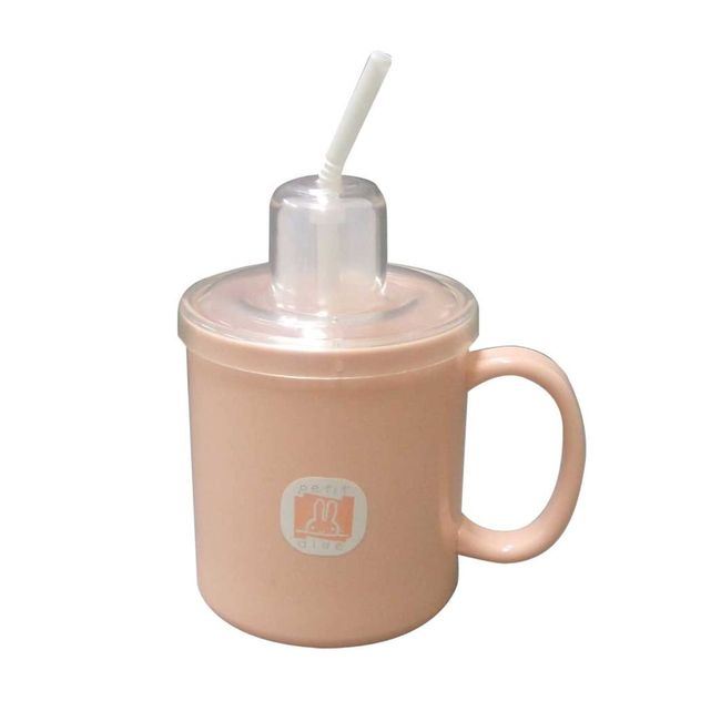 Petitaid HS-N4 Mug with Straw, Pink, 11.5 fl oz (340 ml), Commercial Straw Safe, Microwave Safe, Dishwasher Safe, Boiling Disinfection, Made in Japan, 1 Piece