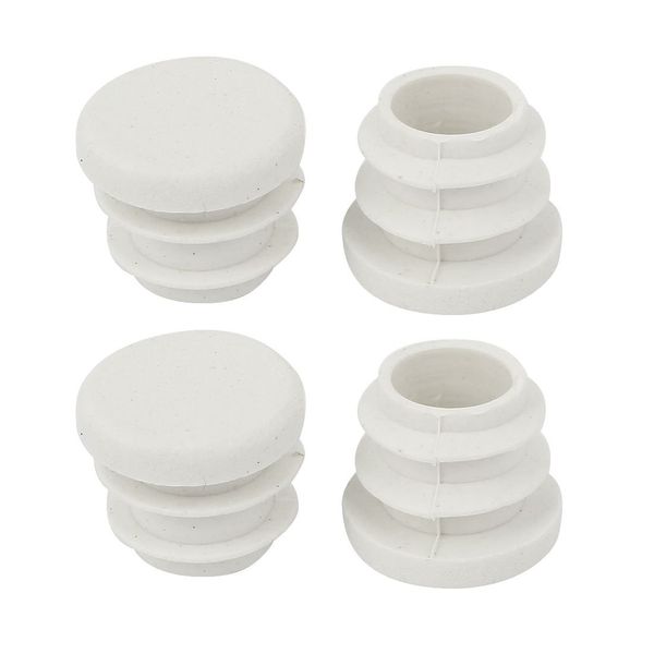 sourcingmap 4 Pcs White 15mm Diameter Blanking End Caps Tube Bung Insert Protector