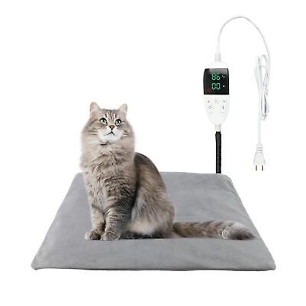 Pet Heating Pad for Dog Cats, Temperature Adjustable Pet Heated Bed with Time...