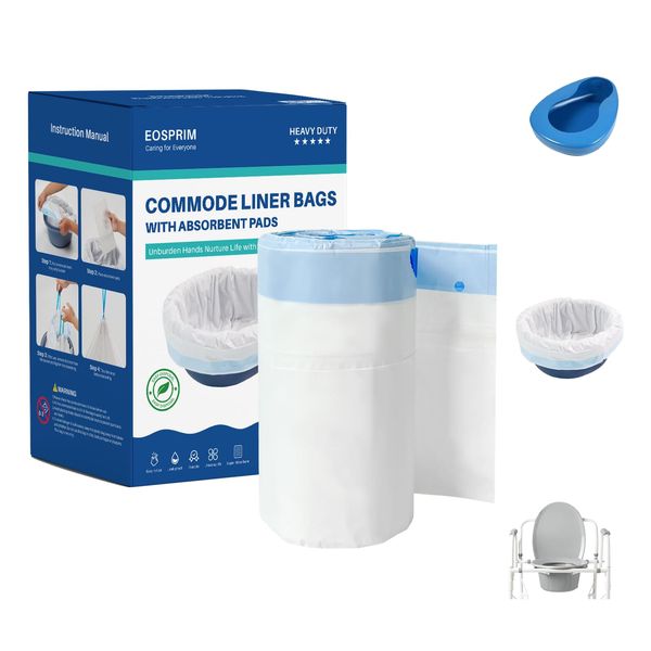 Eosprim Toilettenbeutel 60 Stück, Camperbag WC-Einlage, Taschentoilette, Trenntoiletten-Einsatz, Superabsorber Campingtoilette, Camping-WC, Flexaport Toilettenstühle, Reisetoilette