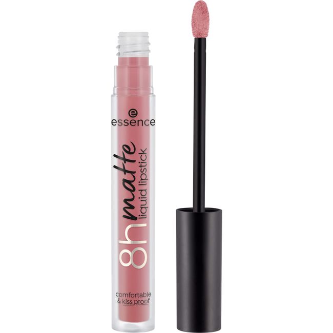 essence 8h matte liquid lipstick, Nr. 04, Nude, langanhaltend, mattierend, schnelltrocknend, matt, vegan, wasserfest, ölfrei, ohne Alkohol, 1er Pack (2.5ml)