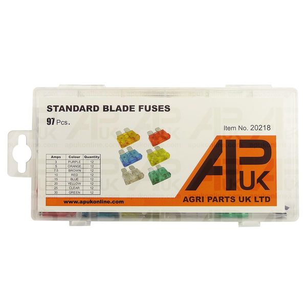 97pc Assorted Standard Blade fuses Replacement for John Deere Kubota Case IH Compact Tractor