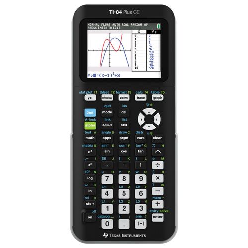 Texas Instruments TI-84 PLUS CE Graphing Calculator, Black (Frustration-Free Packaging) (84PLCE/PWB/2L1/A) (Renewed)