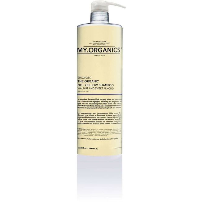 My.Organics Purple Shampoo 1000ml - No Yellow Formula for Blonde, Grey, White, or Bleached Hair - Sulphate Free, Cruelty-Free, and Eco-Friendly - Fights Brassy Tones and Nourishes