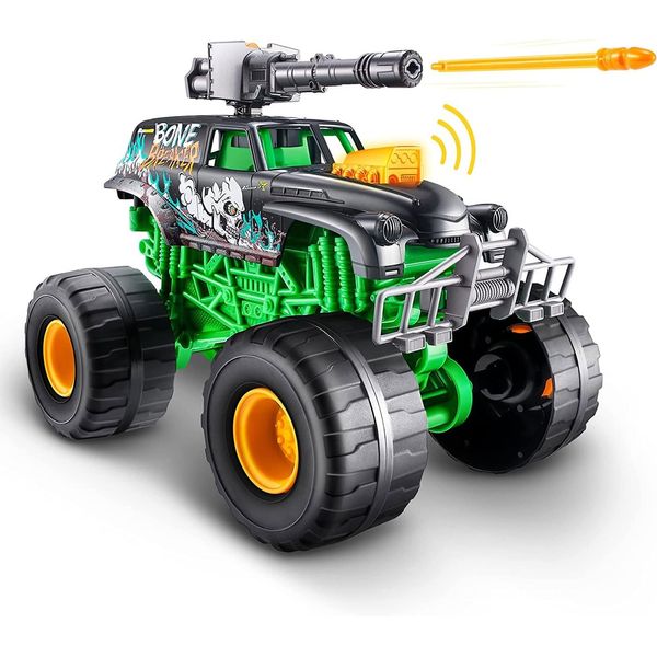 Metal Machines Monster Truck Wars (Bone Breaker) by ZURU, Toy Car Vehicle That Lights Up & Makes Sounds, Fireable Weapon, Batteries Included, Monster Truck Toys for Boys and Kids