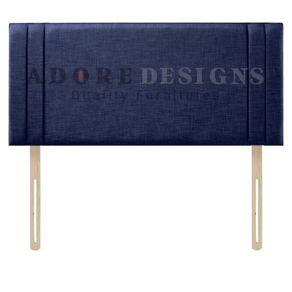 Divan Bed Headboard Rio 3 Turin 24" Height Padded Lined Headboard (Midnight Blue, 4ft Small Double)