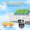 2PCS Solar 4MP Wireless Security Camera WIFI 2-Way Audio Dual-Lens PTZ Camera