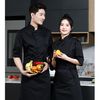 Women's Chef Jacket 3/4 Sleeve Chef Coat Comfortable Single-Breasted Kitchen Chef Coat Black