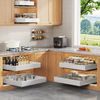 4 Pack Expandable Pull Out Cabinet Organizer 21"Deep with Raising Pad for Framed