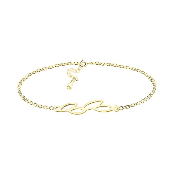 Sofia Milani - Women's Bracelet 925 Silver - Leaf Pendant, Yellow Gold